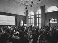 Crowd of people in a large room